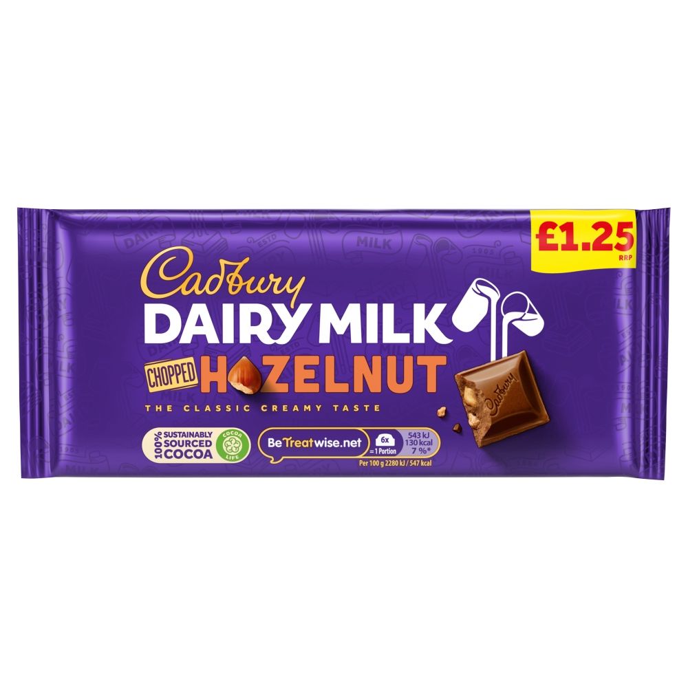 Cadbury Dairy Milk Chopped Hazelnut 22 x 95g £1.25 PM