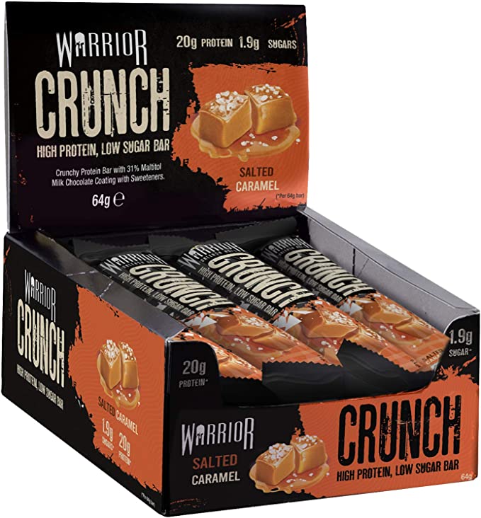 Warrior Crunch Salted Caramel High Protein Low Sugar Bar 12 x 64g