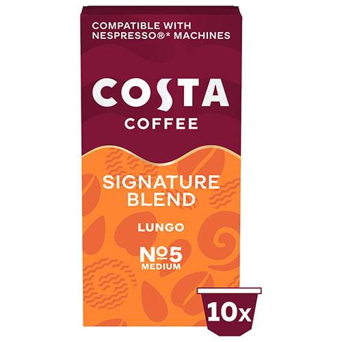 Costa Coffee Aluminium Caps Nespresso Compatible Signature Blend Lungo