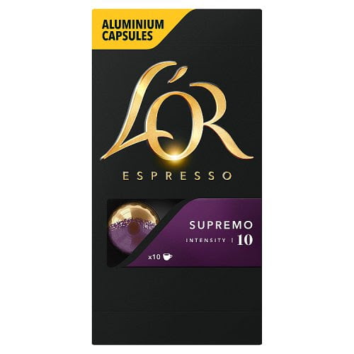 L’OR Espresso Supremo Intensity 10 Aluminium Coffee Pods x10