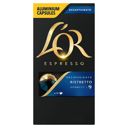 L’OR Espresso Decaf Ristretto Intensity 9 Aluminium Coffee Pods x10