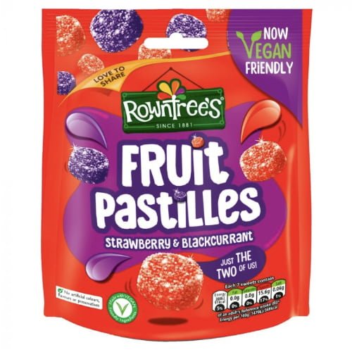 Rowntree’s Pastilles Strawberry+Blackcurrent Pouch Vegan