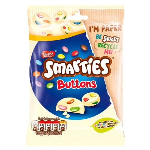 SMARTIES Buttons White Pouch